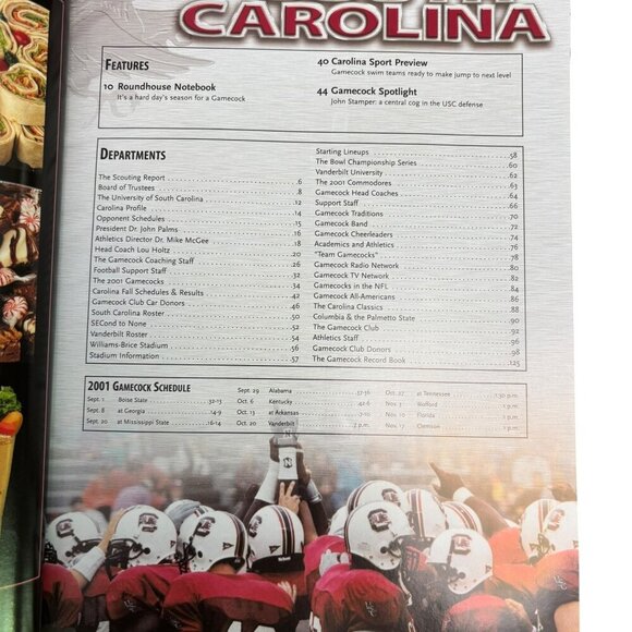 South Carolina Gamecock Vintage Football Programs Oct and Nov 2001 Homecoming - Picture 3 of 5